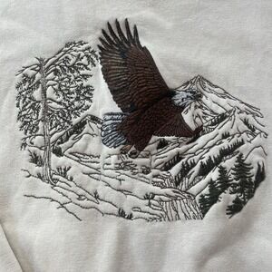 Vintage 90s Eagle Embroidered Sweater L Large Shenandoah Crewneck Nature  USA